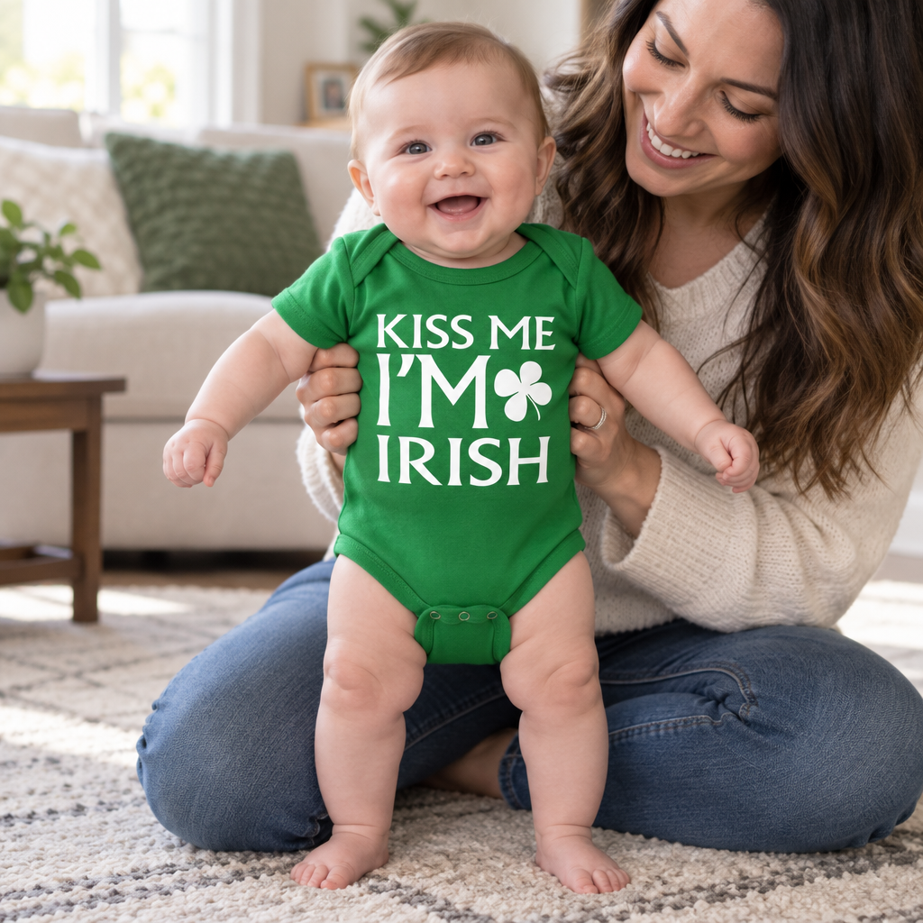 Kiss Me I'm Irish — Green Infant Bodysuit — lifestyle hero