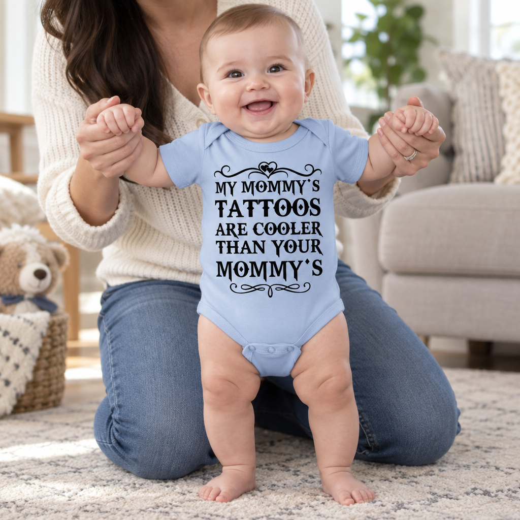 My Mommy's Tattoos Are Cooler Than Your Mommy's — Light Blue Infant Bodysuit — lifestyle alt