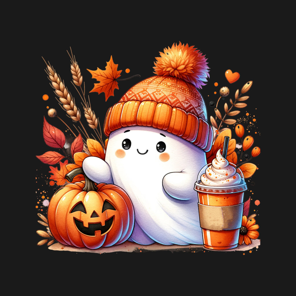 Cute Fall Ghost - black