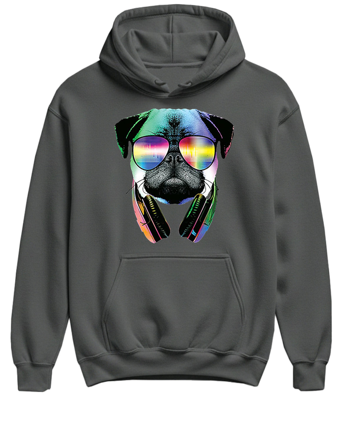 Dj Pug - Hoodie - Charcoal