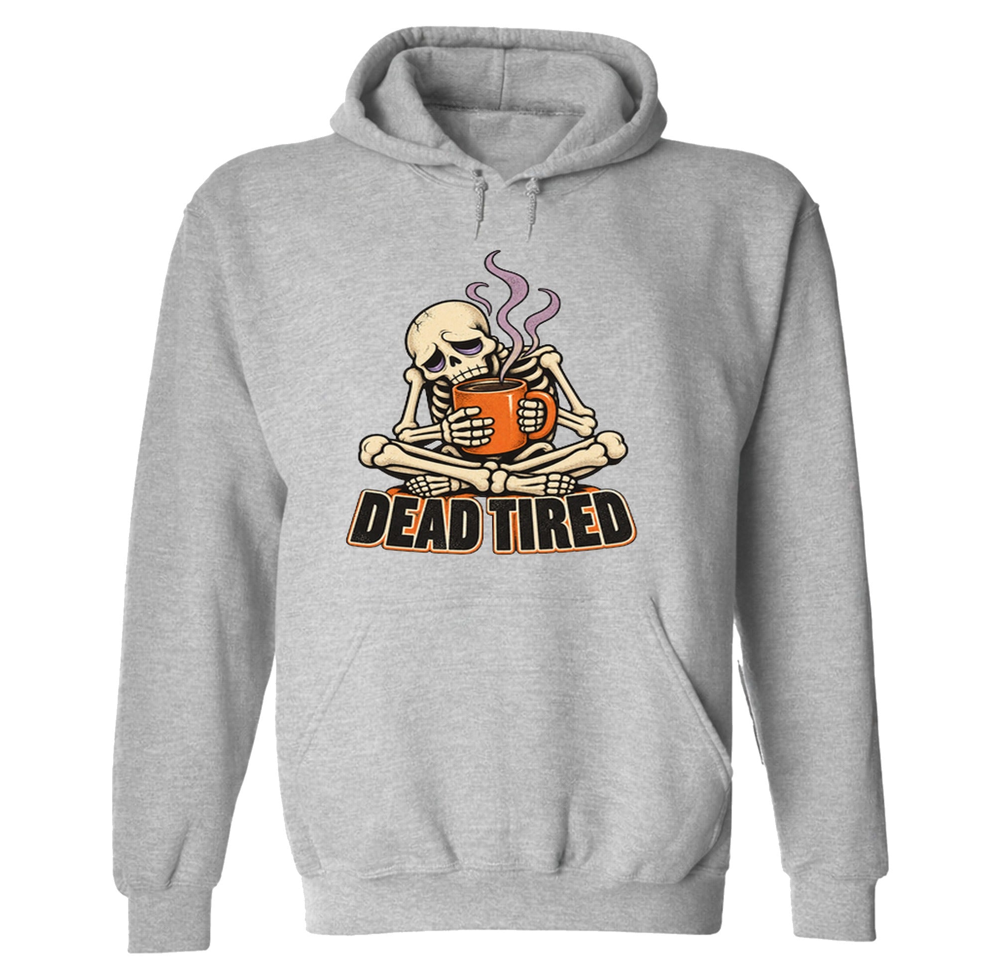 Dead Tired Skeleton - Hoodie - Sport Grey
