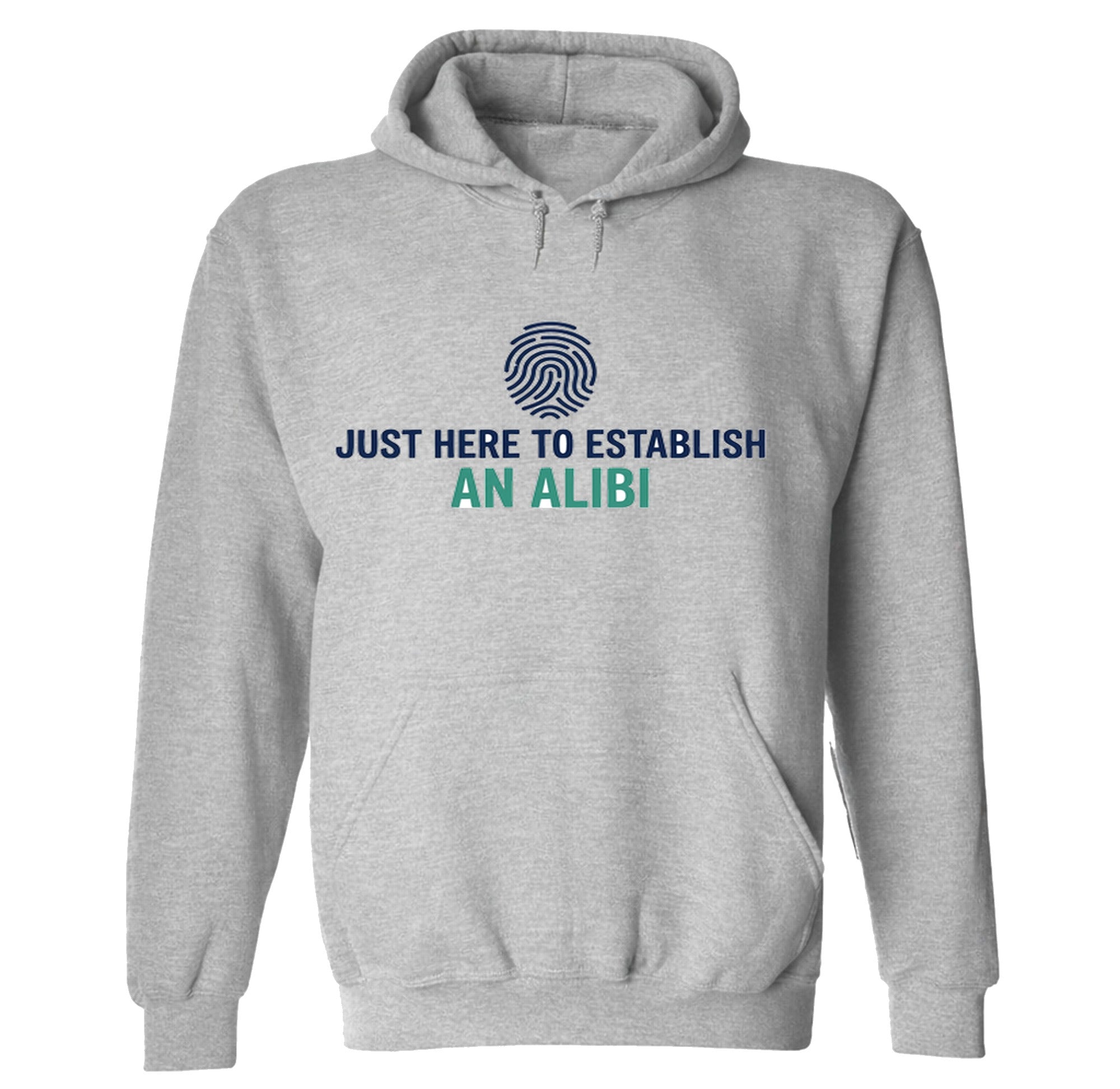Just Here To Establish An Alibi - Hoodie - Sport Grey
