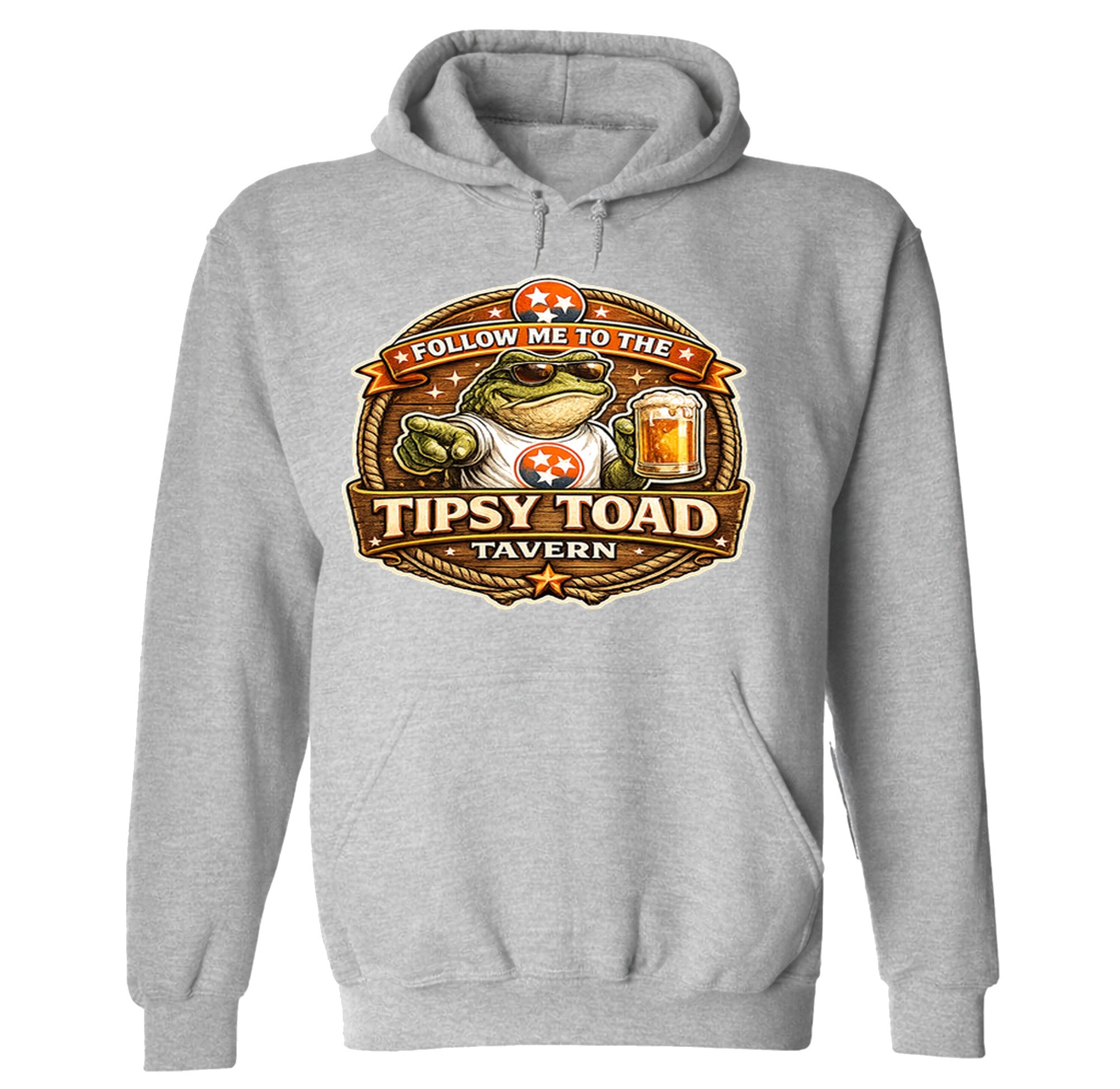 Country Bar Hoodie Tipsy Toad Tavern Western Honky-Tonk Sweatshirt for Men Women - Sport Grey
