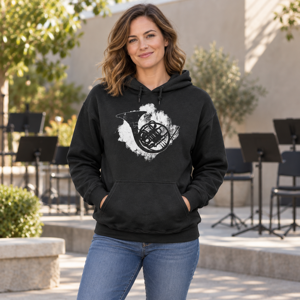 French Horn — Black Hoodie — lifestyle alt