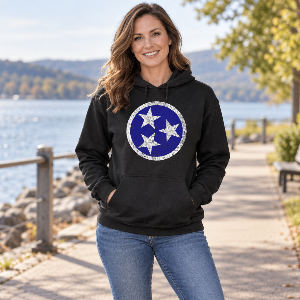 Tennessee Flag — Black Hoodie — lifestyle alt