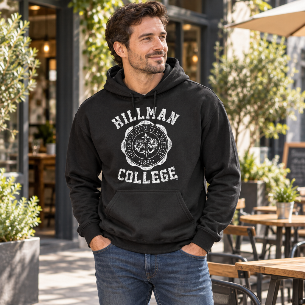Hillman College — Black Hoodie — lifestyle alt