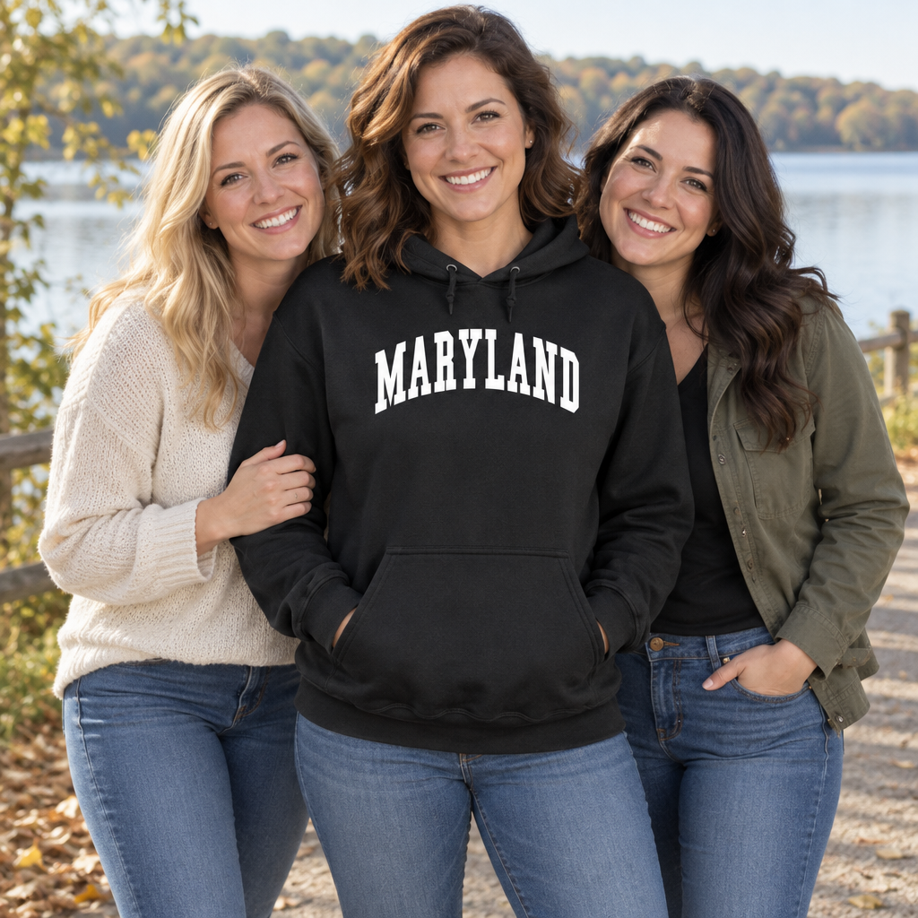 Maryland — Black Hoodie — lifestyle group