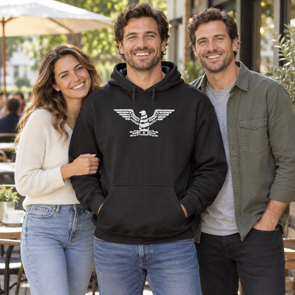 Roman Eagle — Black Hoodie — lifestyle group
