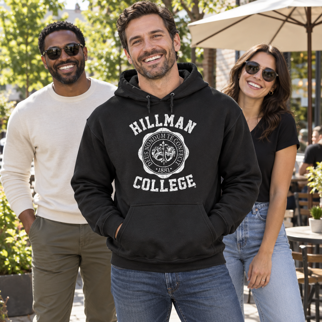 Hillman College — Black Hoodie — lifestyle group