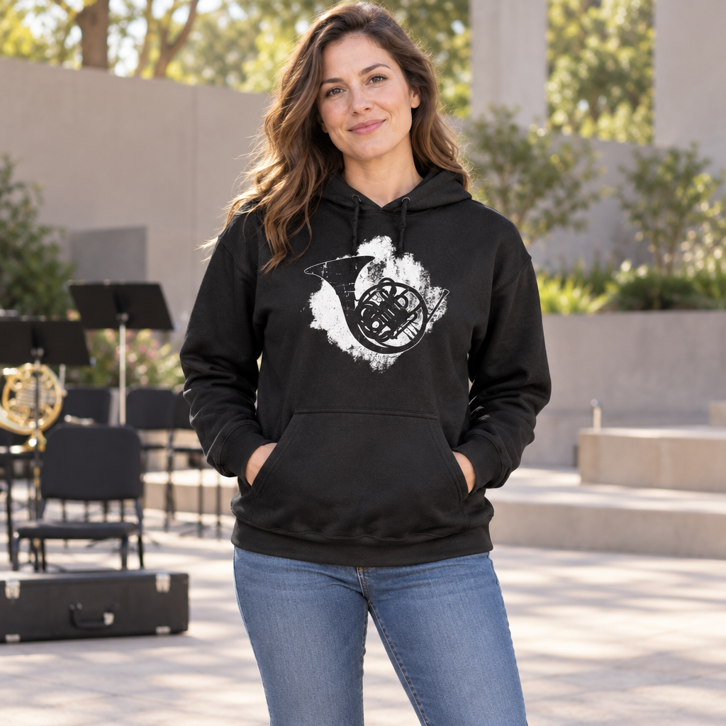 French Horn — Black Hoodie — lifestyle hero