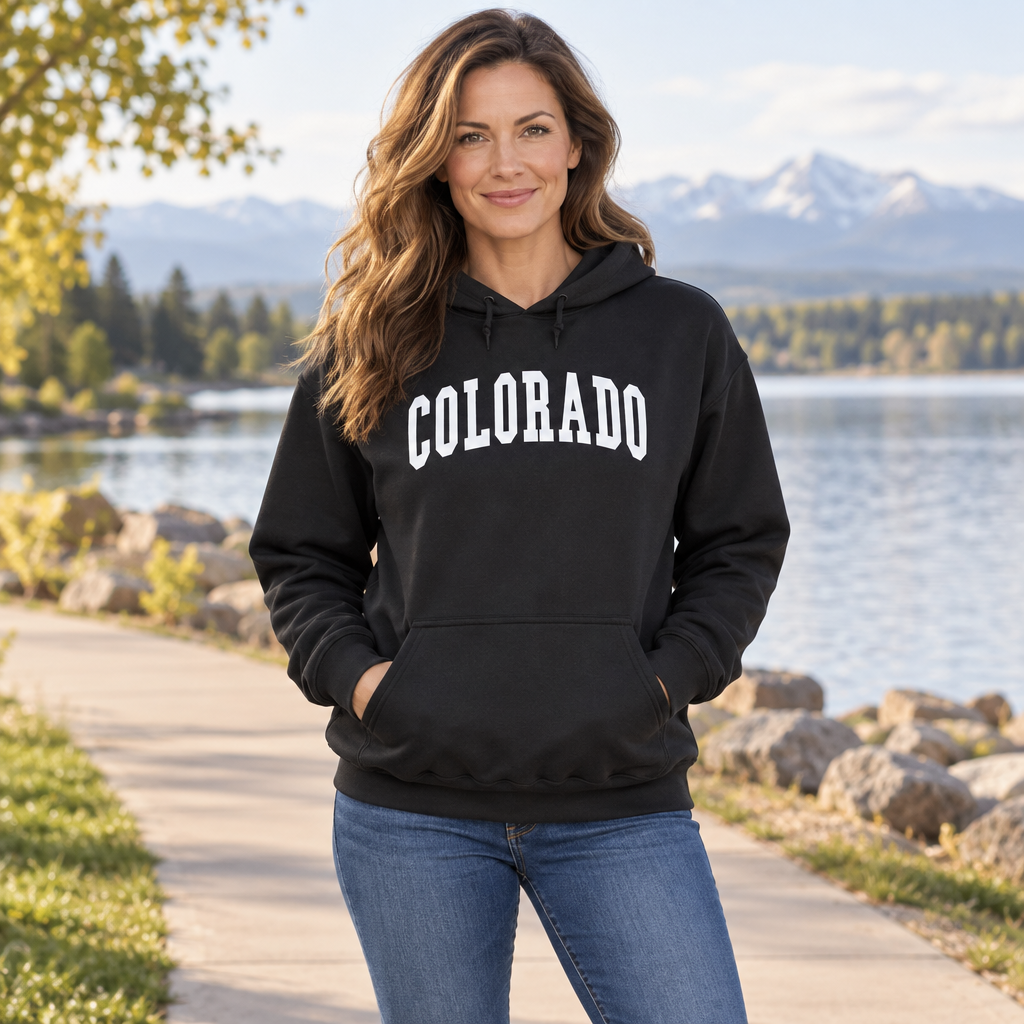 Colorado — Black Hoodie — lifestyle hero