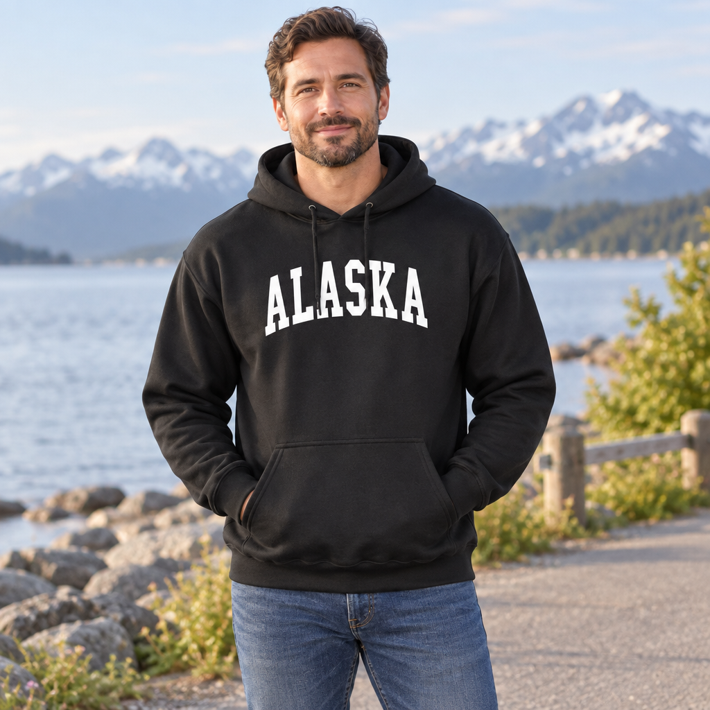 Alaska — Black Hoodie — lifestyle hero