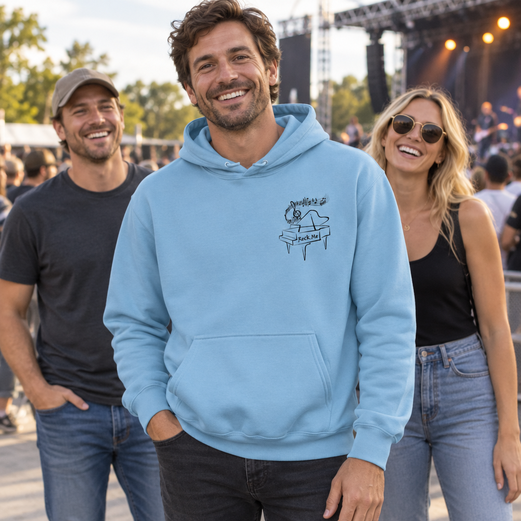 Rock Me Amadeus — Light Blue Hoodie — lifestyle group