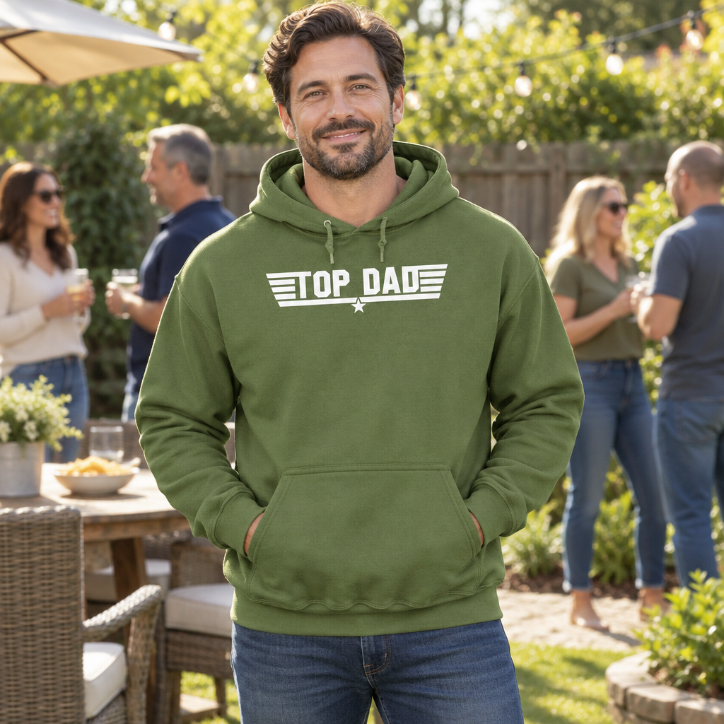 Top Dad — Military Green Hoodie — lifestyle alt