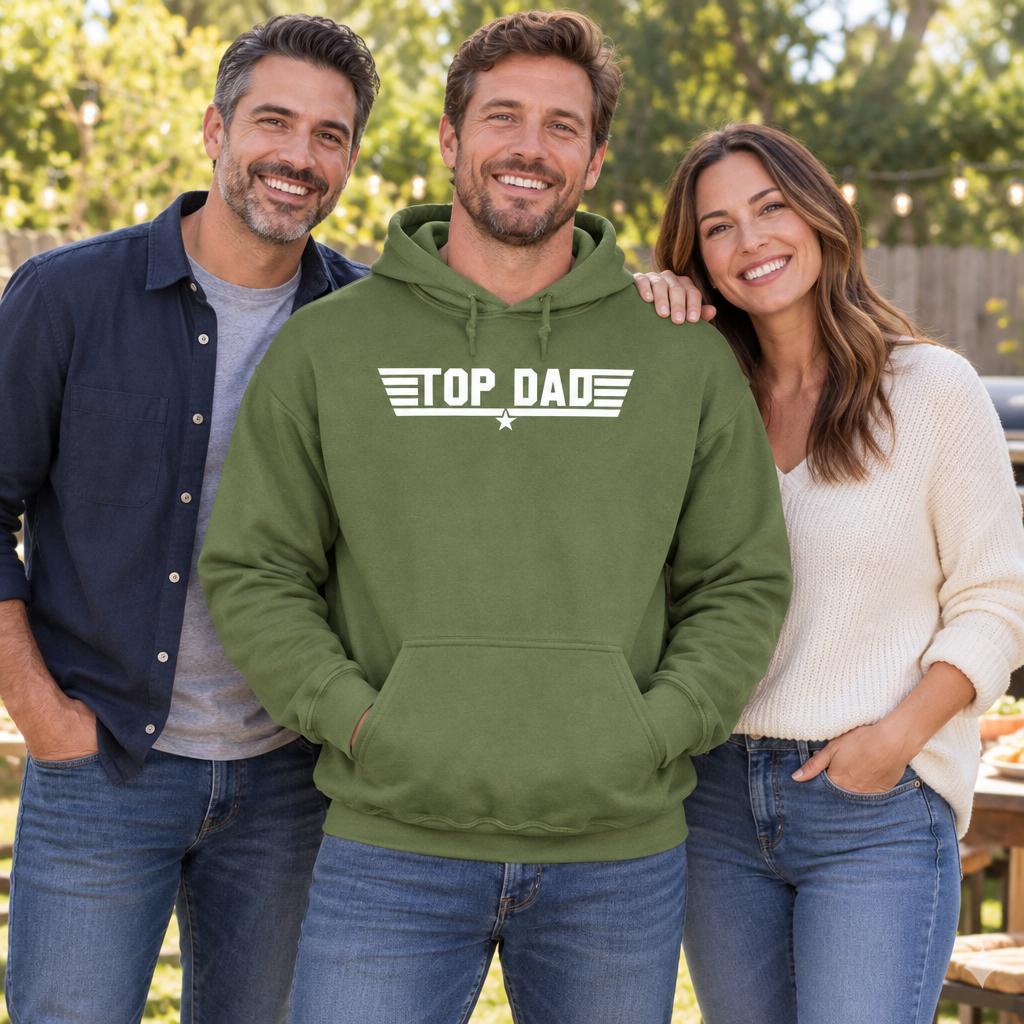 Top Dad — Military Green Hoodie — lifestyle group