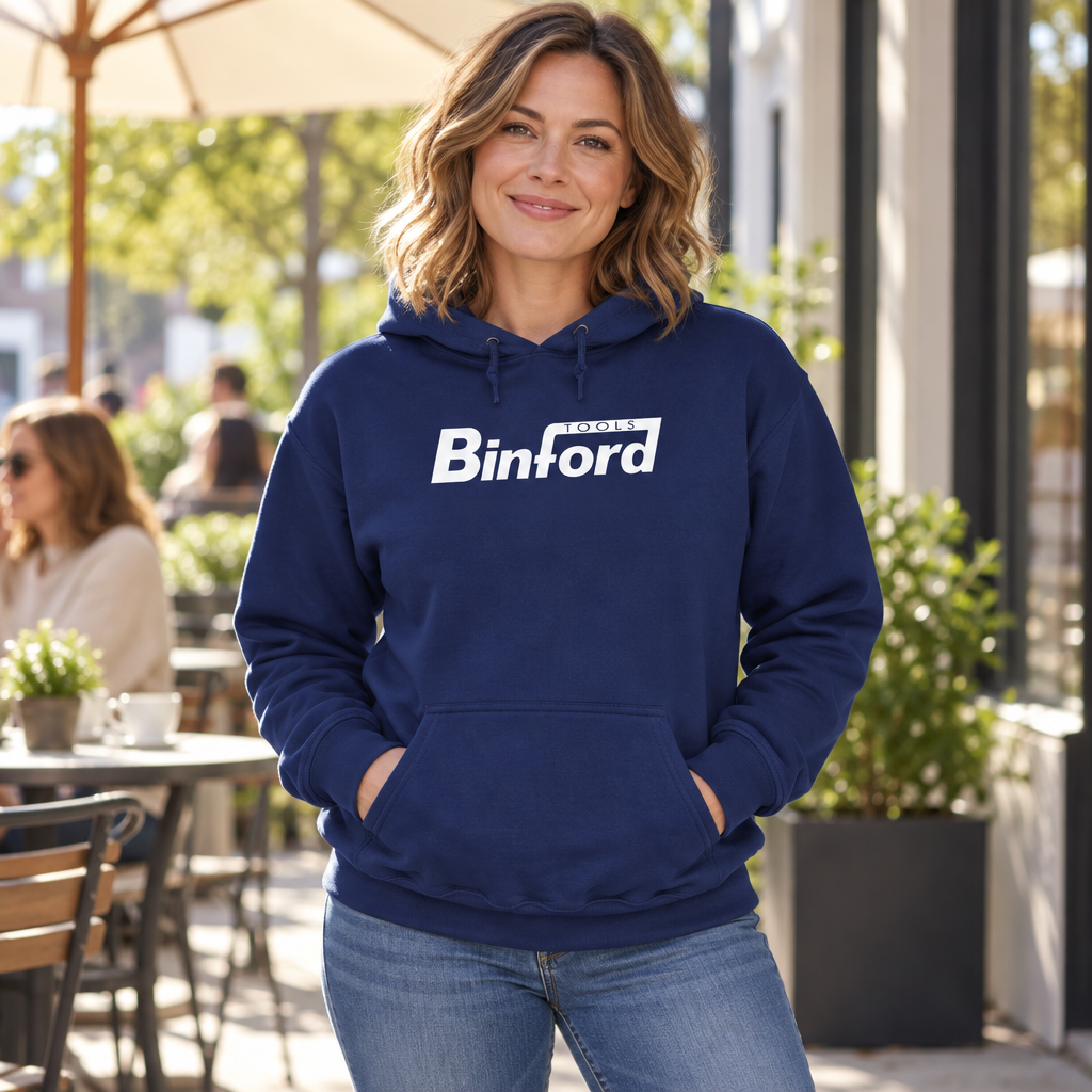 Binford Tools — Navy Hoodie — lifestyle alt
