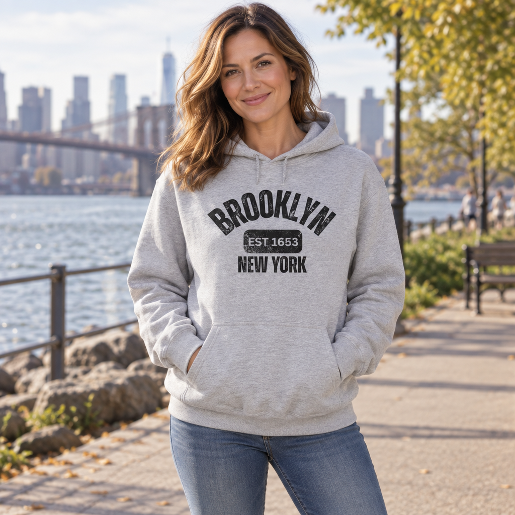 Brooklyn New York — Sport Gray Hoodie — lifestyle alt