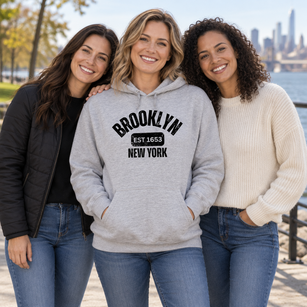 Brooklyn New York — Sport Gray Hoodie — lifestyle group