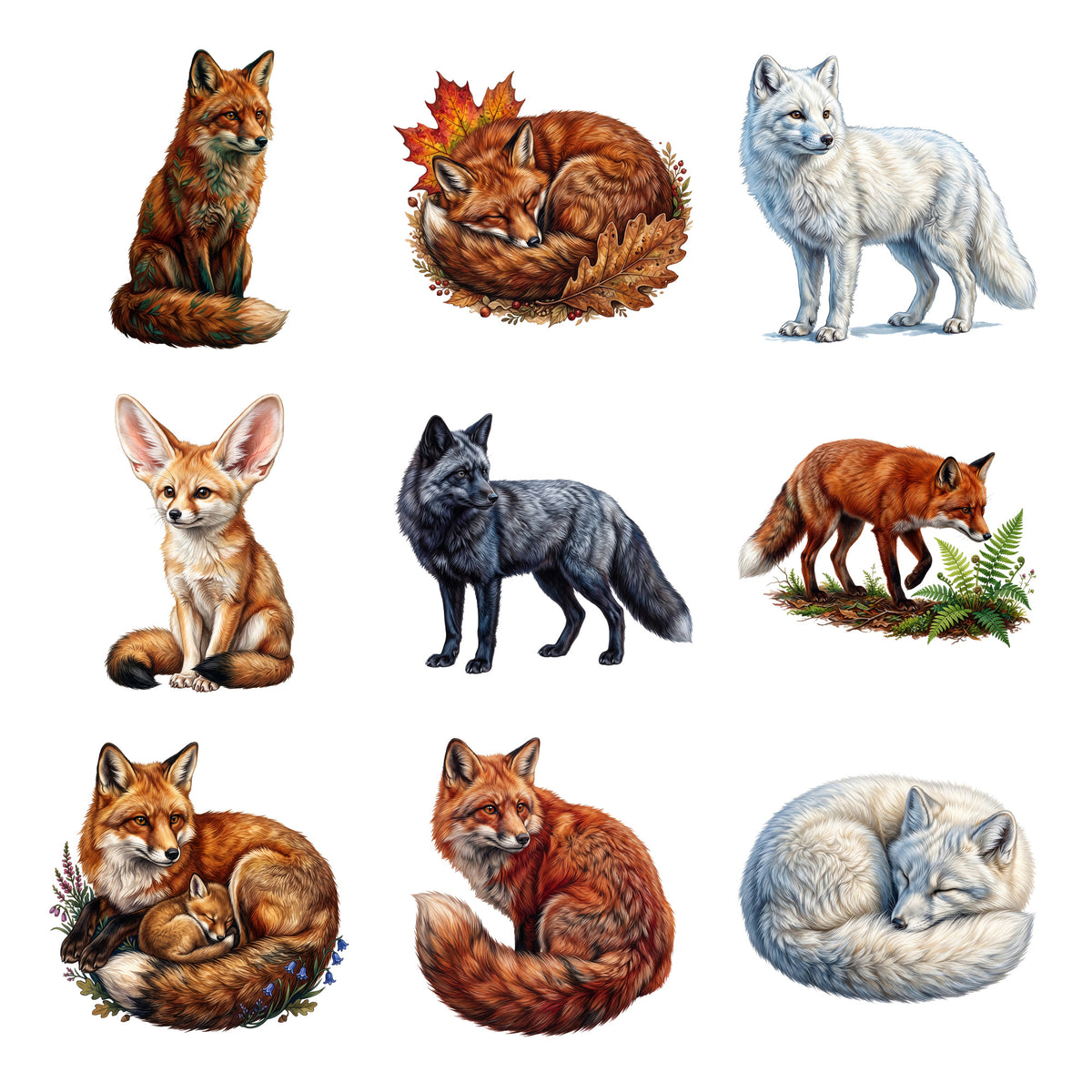 Woodland Foxes — Complete assortment