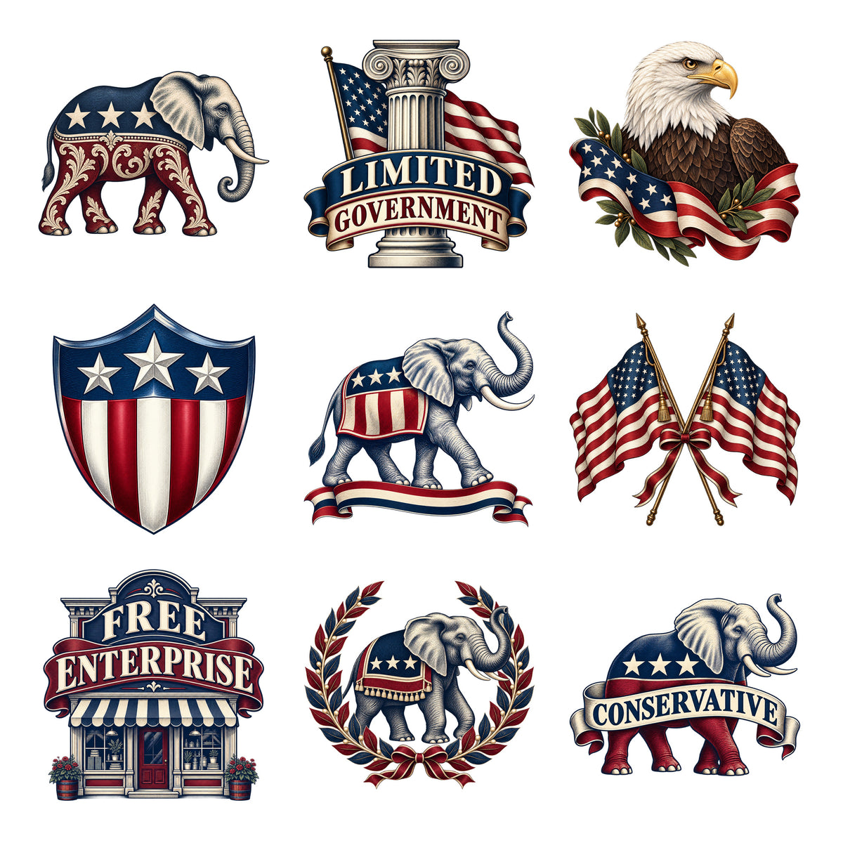 Republican Symbols — Complete assortment