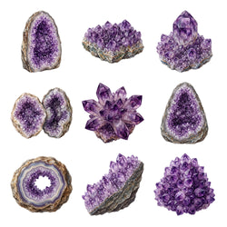 Amethyst Crystal Clusters — Complete assortment