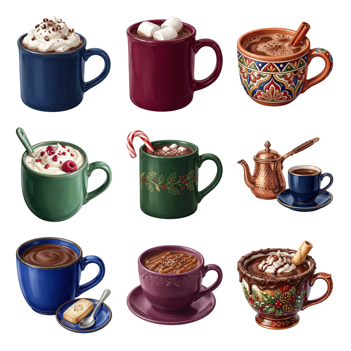 Hot Chocolate Mugs — Complete assortment