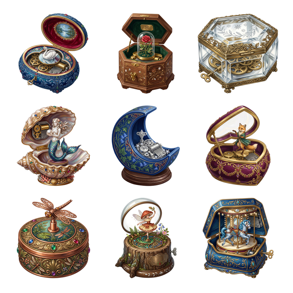 Enchanted Music Boxes — Complete assortment