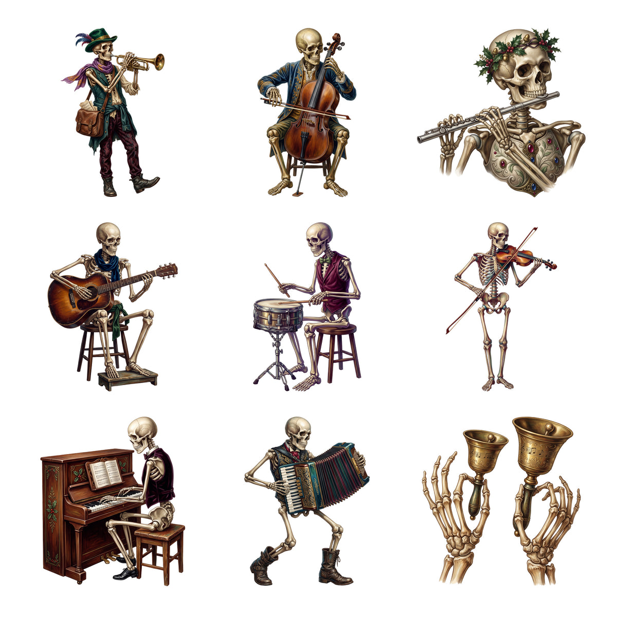Skeleton Musicians — Complete assortment