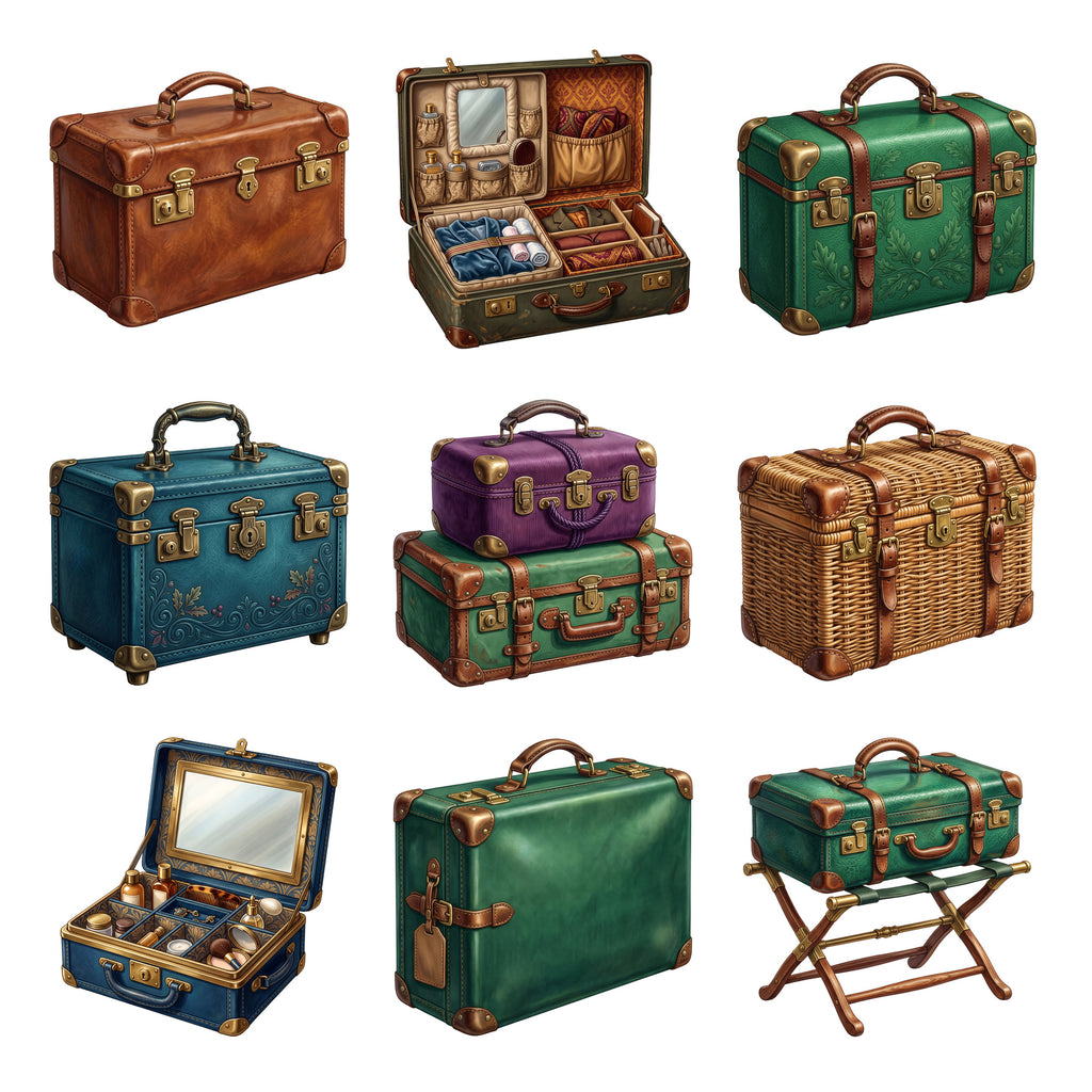 Vintage Suitcase Collection — Complete assortment