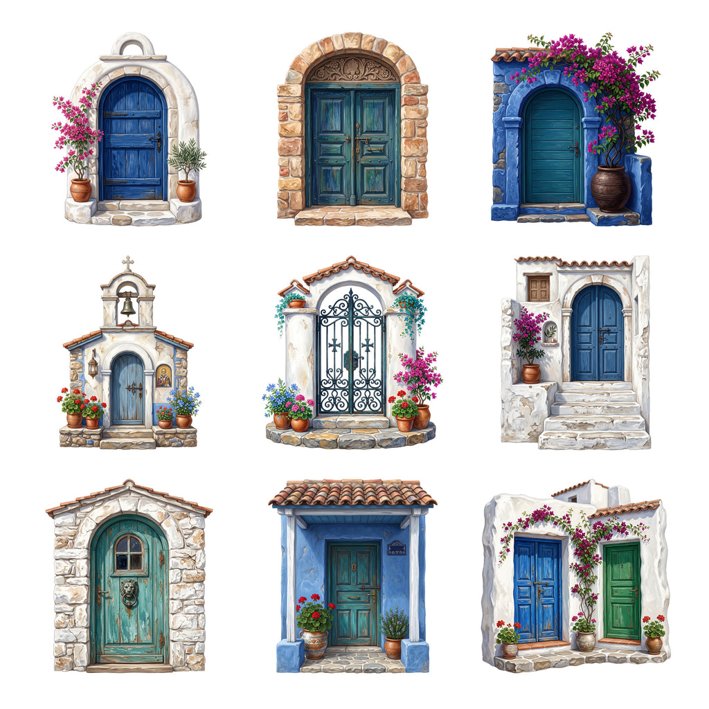 Greek Island Doorways — Complete assortment