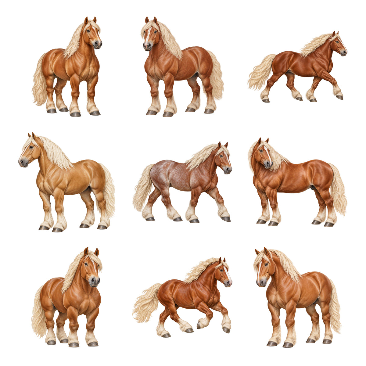 Belgian Draft Horses — Complete assortment