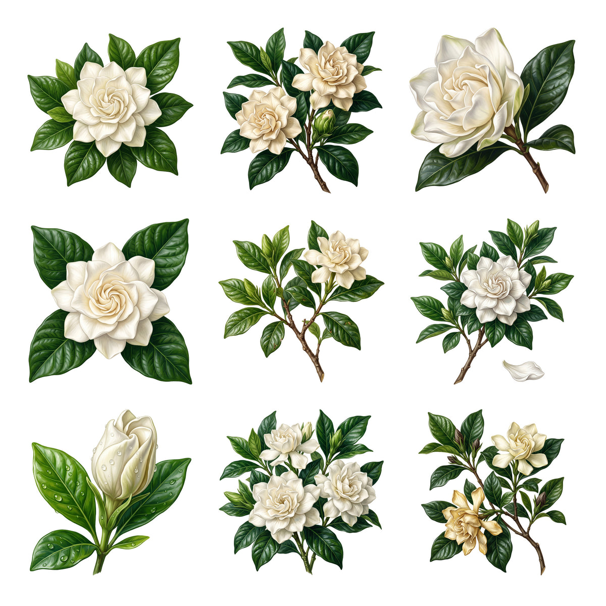 Gardenias and Glossy Leaves — Complete assortment