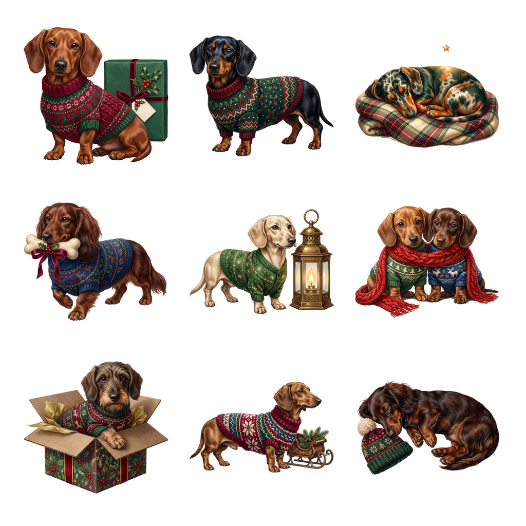Christmas Dachshund Sweaters — Complete assortment