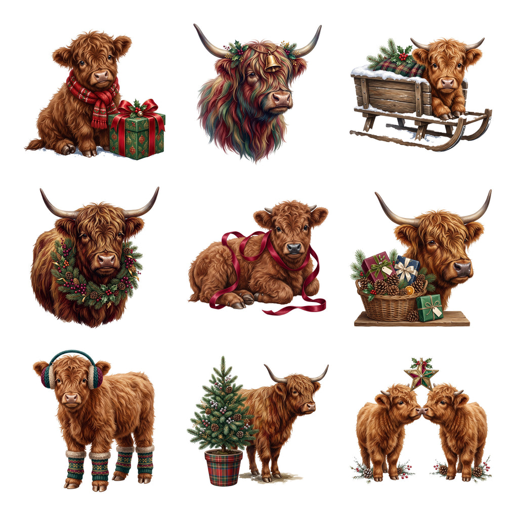 Highland Cow Christmas — Complete assortment