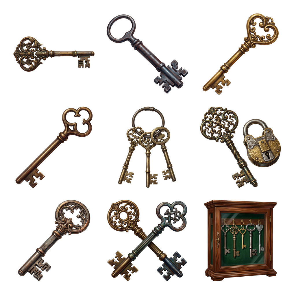 Antique Skeleton Keys — Complete assortment