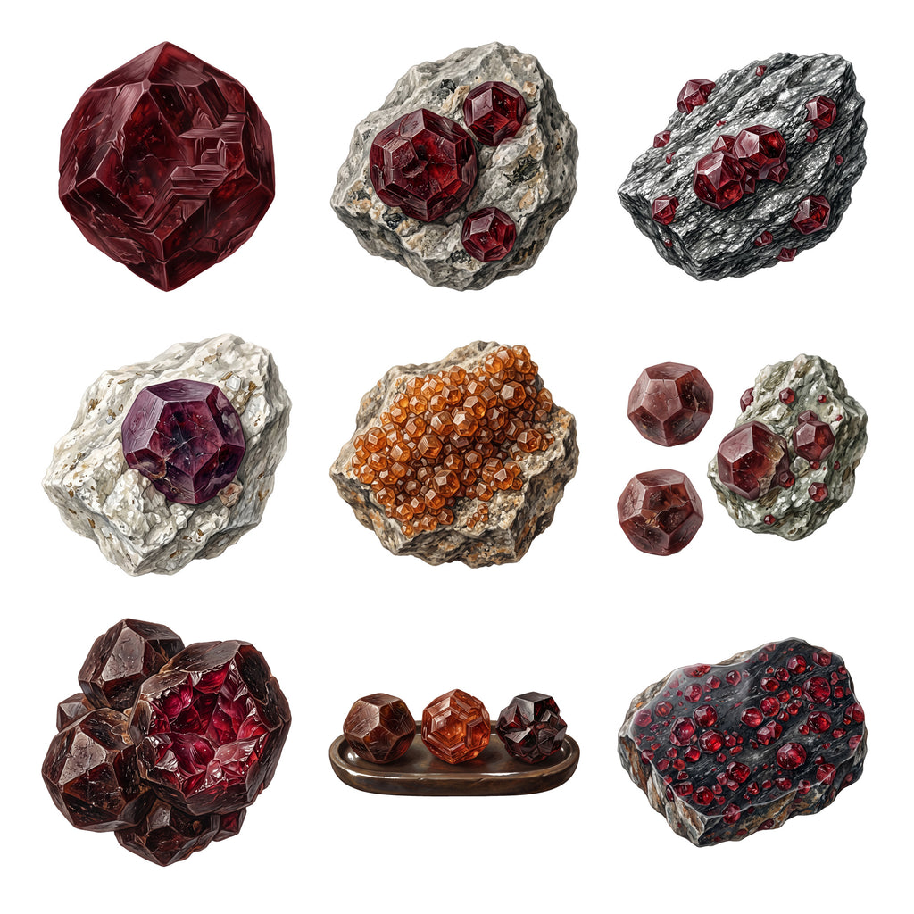 Garnet Mineral Specimens — Complete assortment