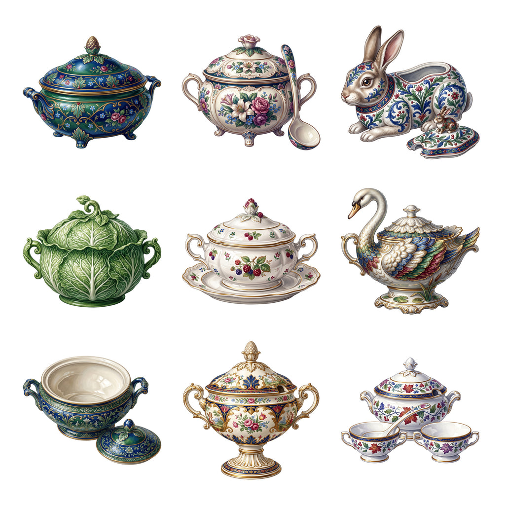 Porcelain Tureen Cabinet — Complete assortment