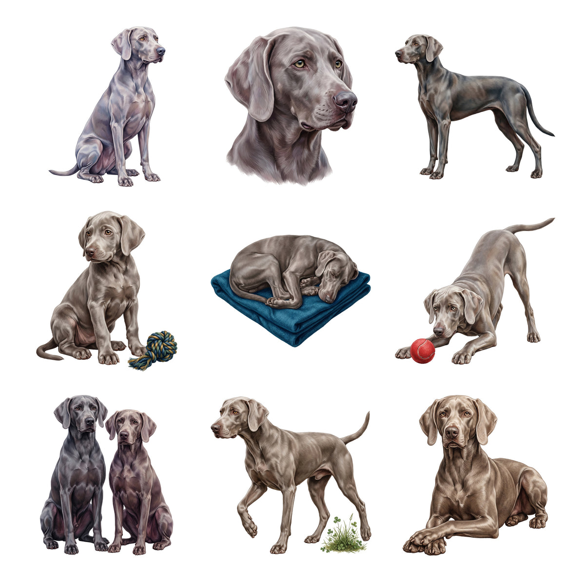 Weimaraners — Complete assortment