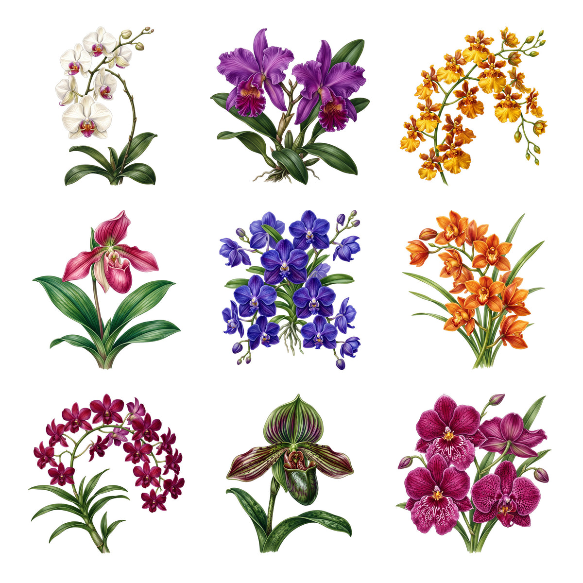 Orchid Flowers — Complete assortment