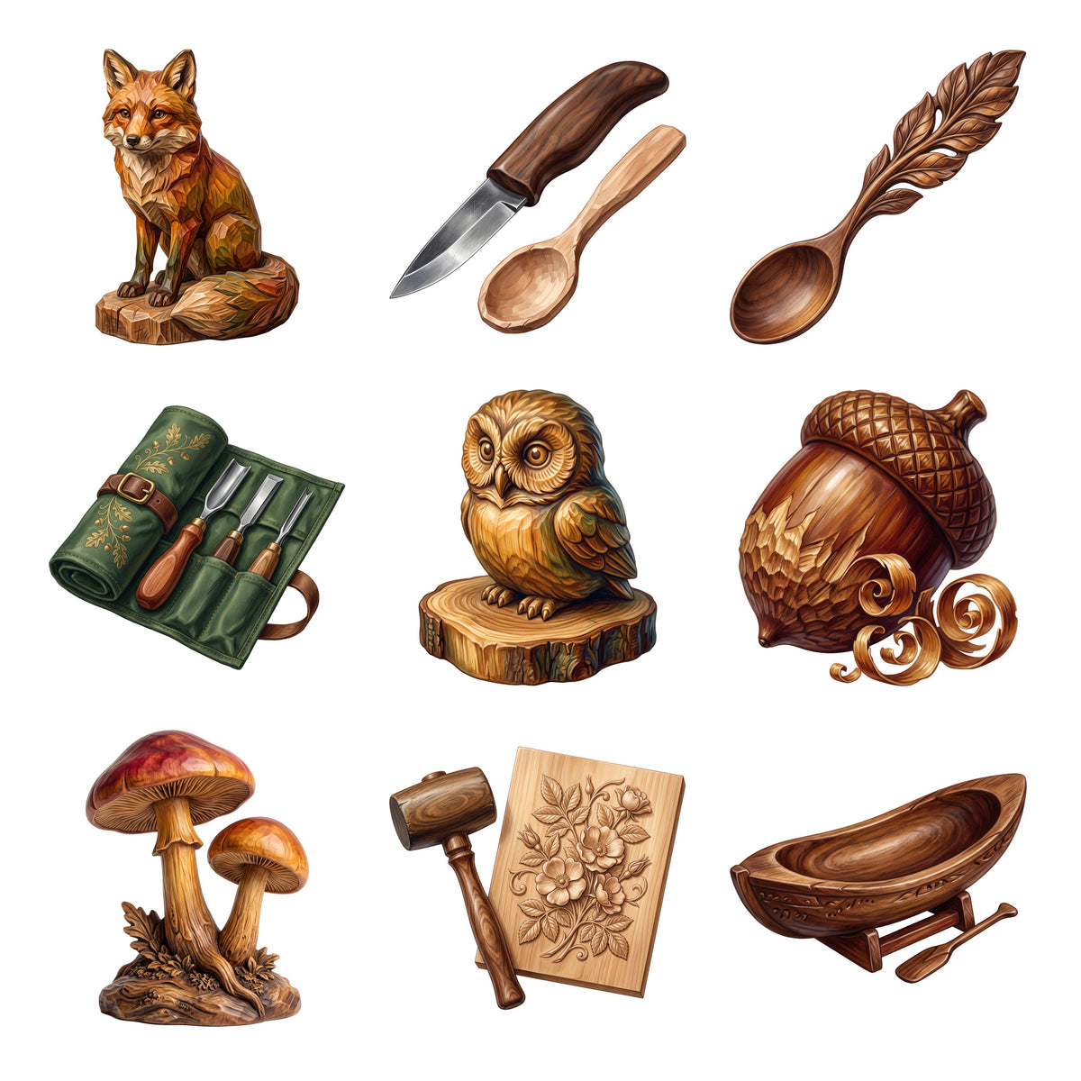 Woodcarving Bench — Complete assortment