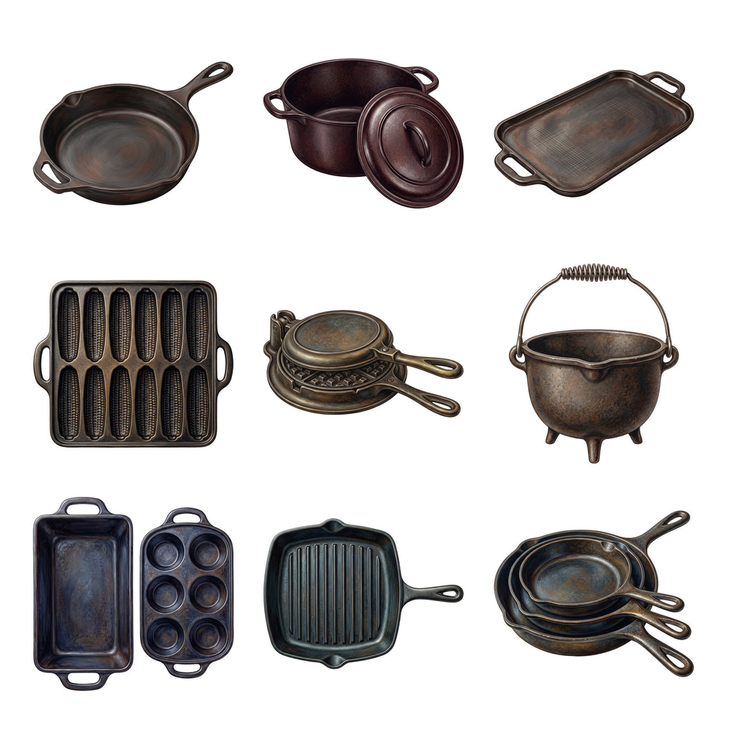 Cast Iron Cookware Collection — Complete assortment
