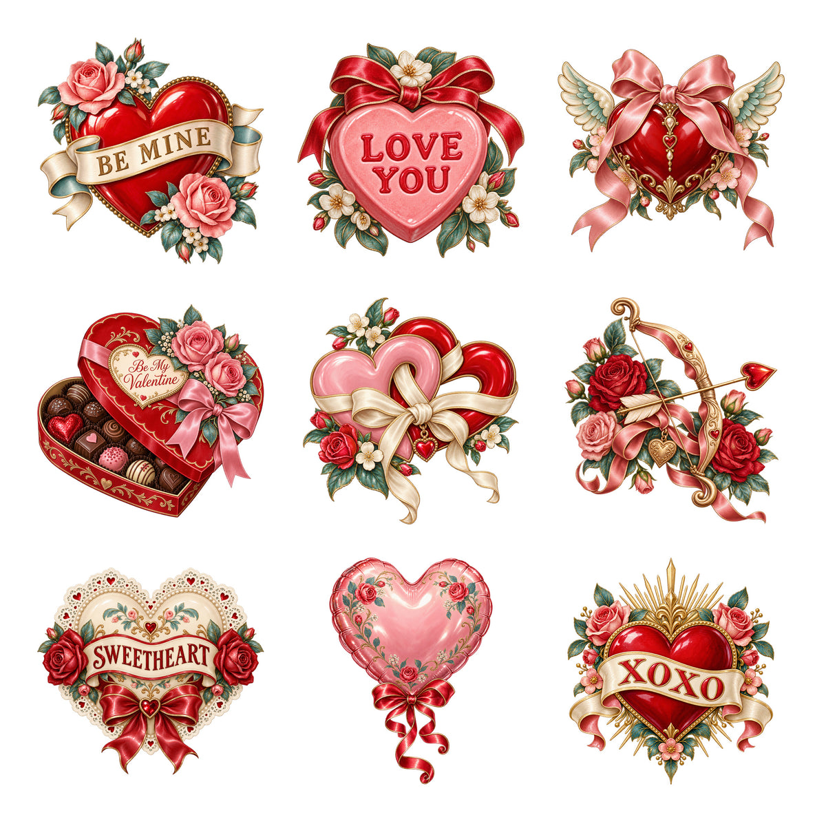 Valentine Hearts - Sweet Vintage — Complete assortment