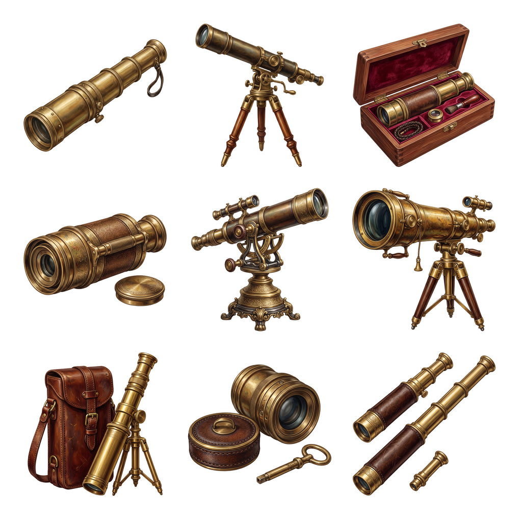 Antique Telescope Collection — Complete assortment