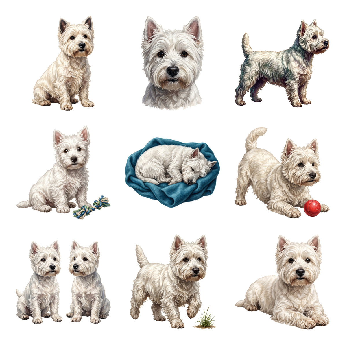 West Highland White Terriers — Complete assortment