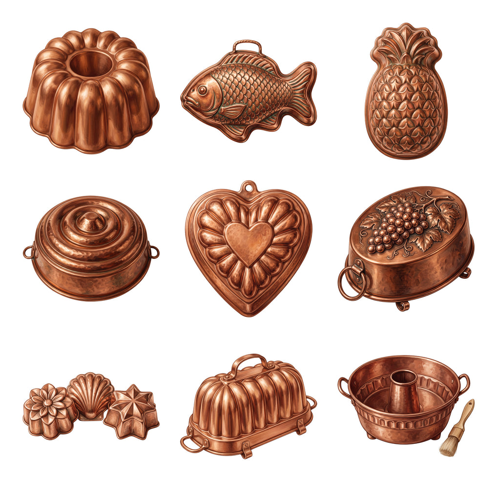 Copper Cooking Molds — Complete assortment