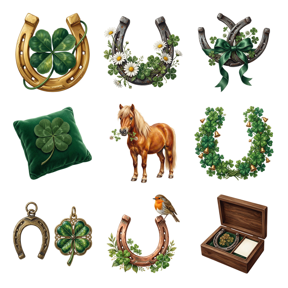 Lucky Horseshoes and Clovers — Complete assortment