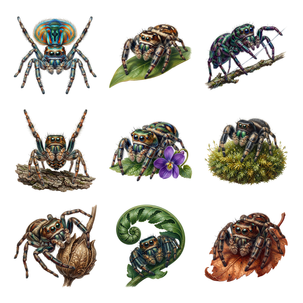 Jumping Spider Faces — Complete assortment