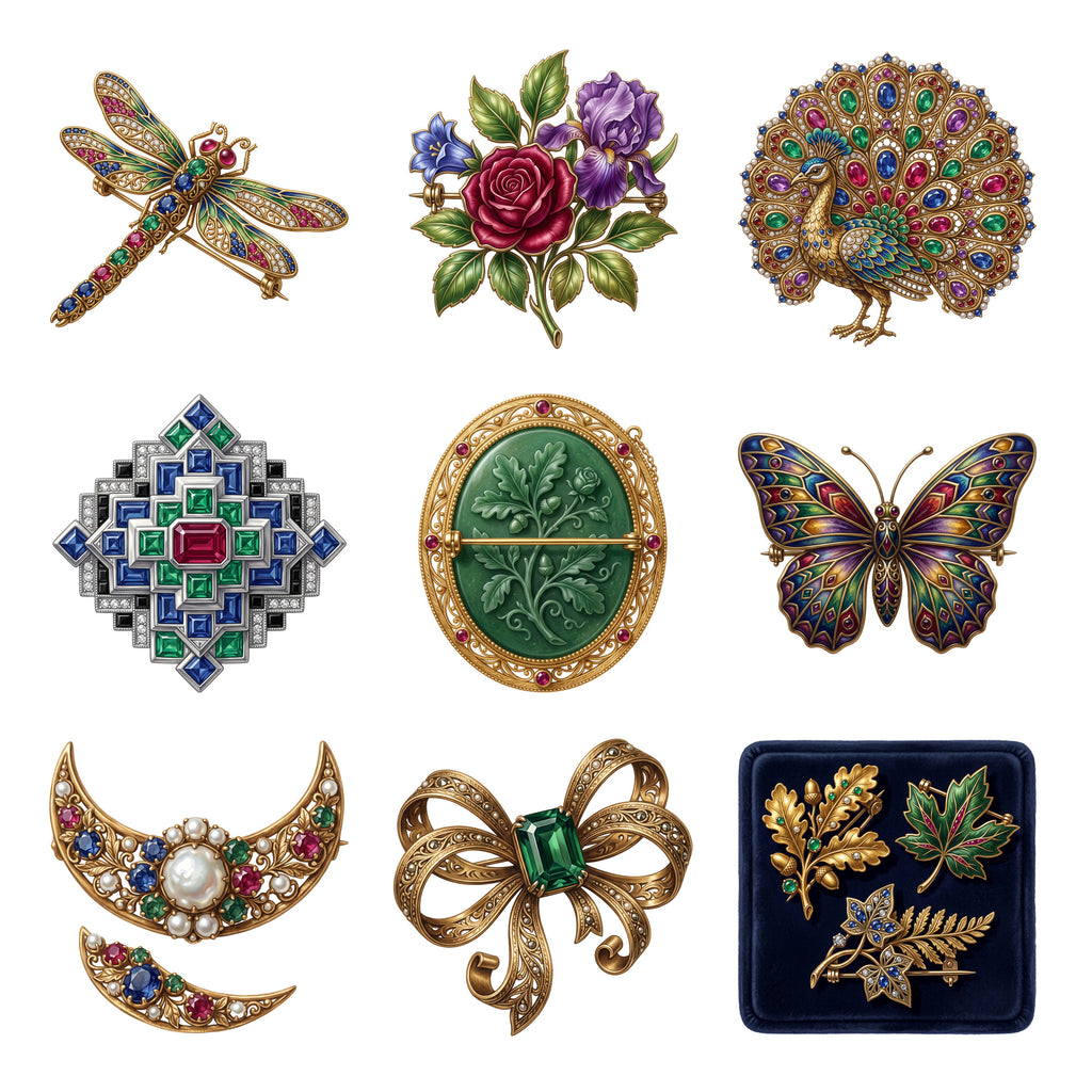 Vintage Brooch Collection — Complete assortment