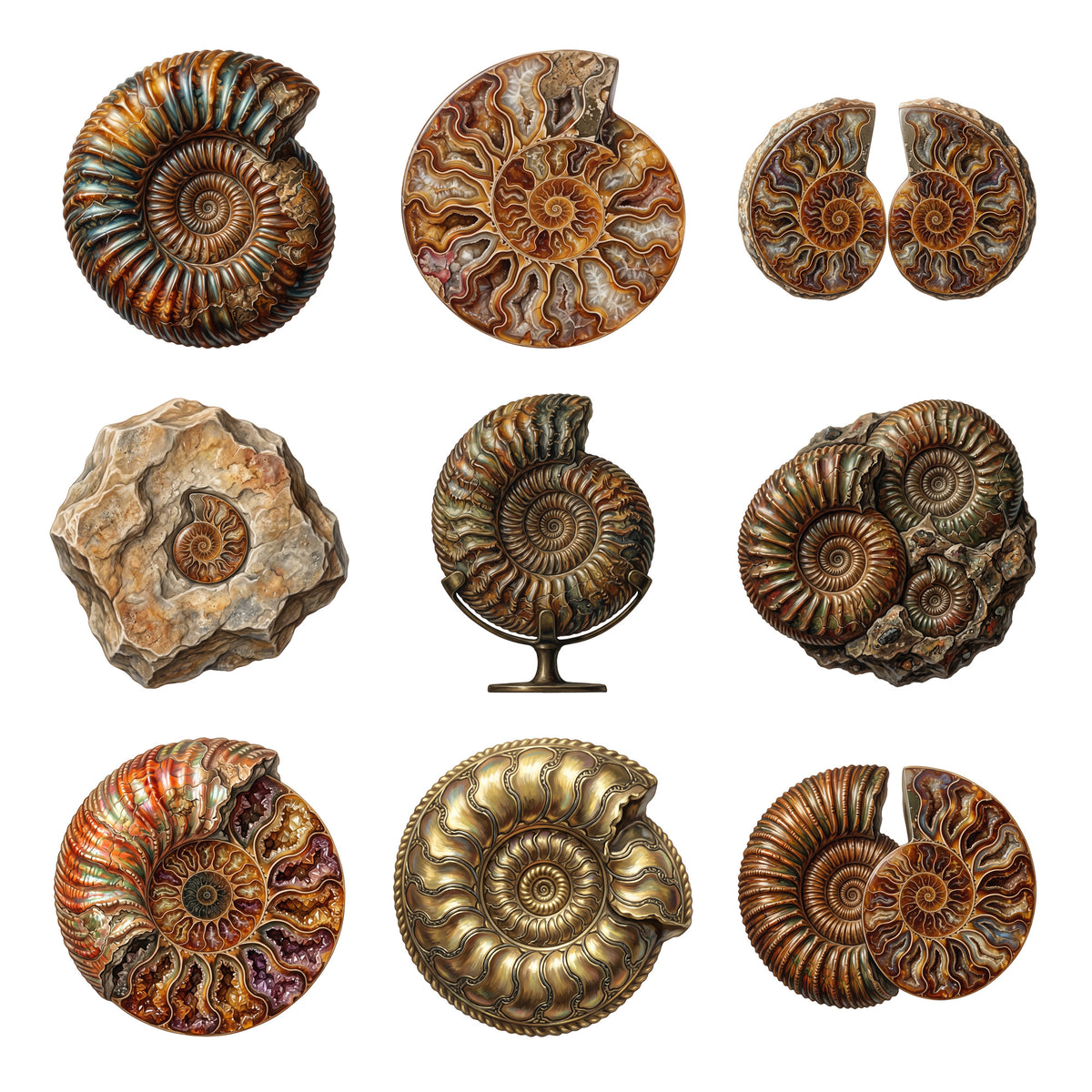 Fossil Ammonite Collection — Complete assortment