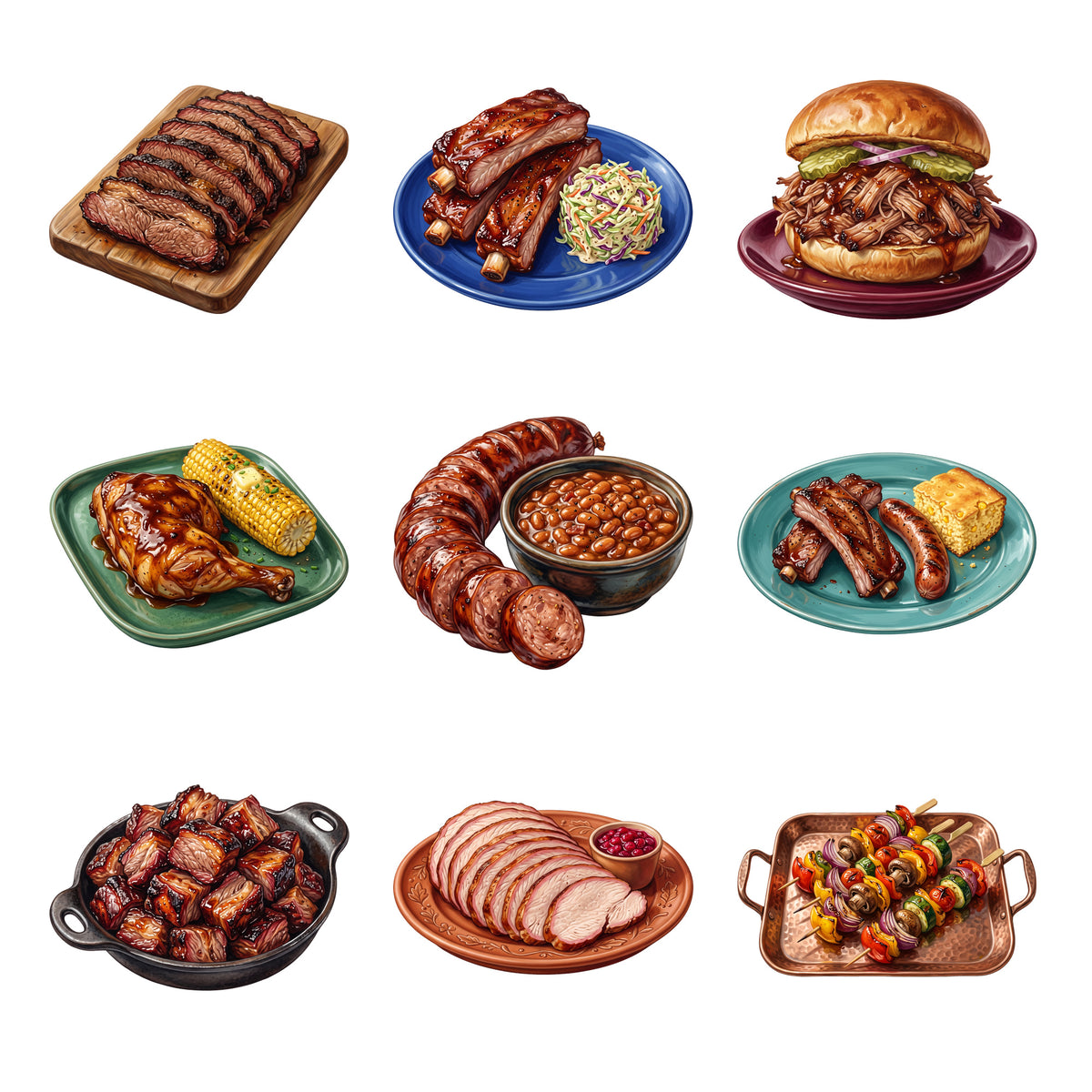 Barbecue Pit Platters — Complete assortment